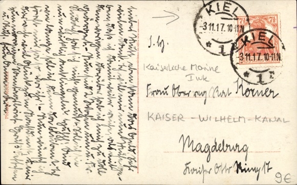 Postcard Kiel, Kaiser Wilhelm Canal, prince Heinrich Bridge, ship