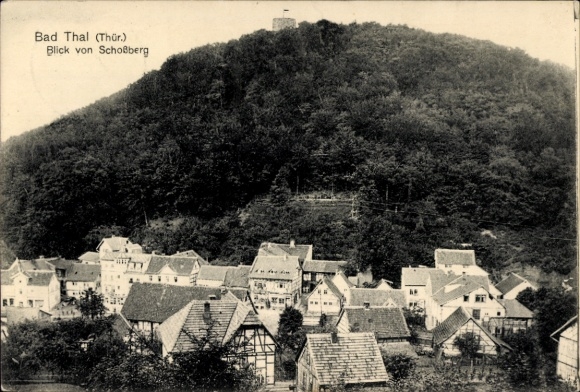 Postcard Bad Thal Ruhla in Thuringia, general view, view from Schoßberg