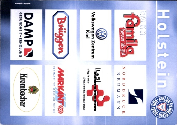 Karta autografów piłkarza Zbigniewa Ilskiego, Holstein Kiel, autograf
