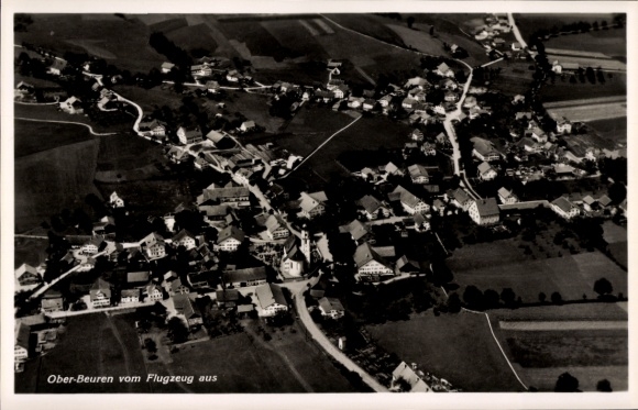 Postcard Oberbeuren Kaufbeuren on the Wertach in Swabia, aerial photograph
