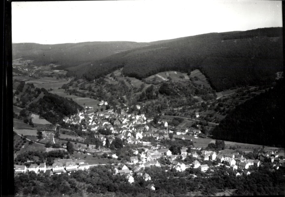 Photo Schönau near Heidelberg Odenwald, aerial photograph of the town