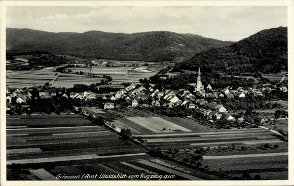Ak Grießen im Klettgau Baden, Fliegeraufnahme