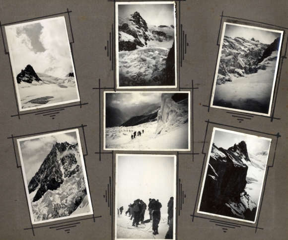 Photo album alpinism, mountaineers, glaciers, snow