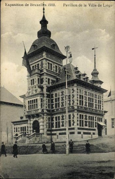 Set von 83 Ansichtskarten, Brüssel Weltausstellung 1910