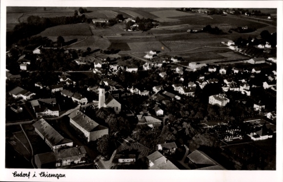 Postcard Bad Endorf in Chiemgau Upper Bavaria, aerial photograph