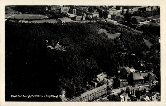 Ak Wałbrzych Waldenburg Schlesien, Fliegeraufnahme