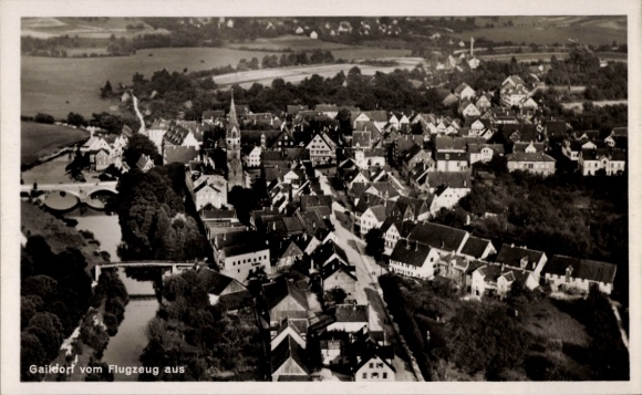 Postcard Gaildorf am Kocher, aerial photograph