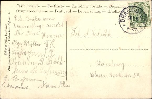 Postcard Drangstedt Geestland, street section with Waldkurhaus