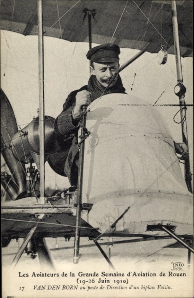 PC Rouen Seine Maritime, Grande Semaine d'Aviation 1910, Van Den Born, biplan Voisin
