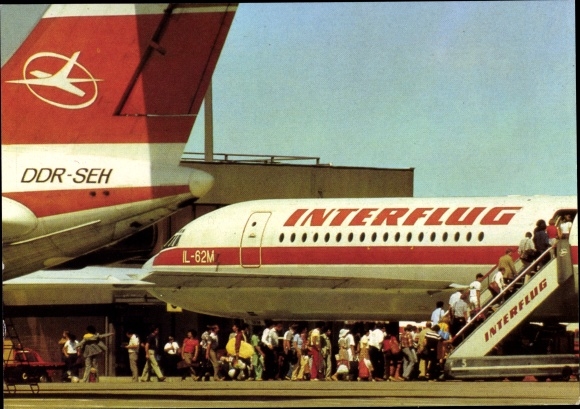 PC Schönefeld near Berlin, GDR Interflug aircraft Ilyushin IL 62M, airport, GDR SEH