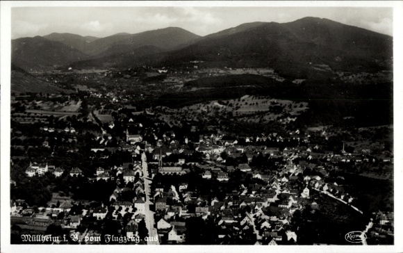 Postcard Müllheim in Baden Markgräflerland, aerial photograph