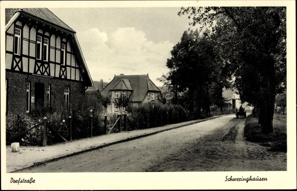 Postcard Schweringhausen Ehrenburg Lower Saxony, Dorfstrasse, building