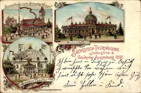 lito Leipzig, Hala introligatorska, Dom Kolekcjonerski, Teatr Grecki, Wystawa Przemysłowa i Handlowa 1897
