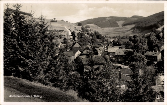 Postcard Unterneubrunn Schleusegrund Thuringia, partial view