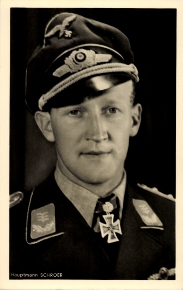 Ak Hauptmann Werner Schroer, Offizier der Luftwaffe, Ritterkreuzträger