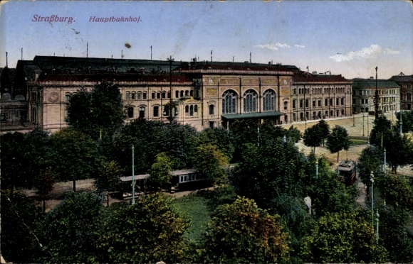 Postcard Strasbourg Strasbourg Alsace Bas Rhin, Main Station