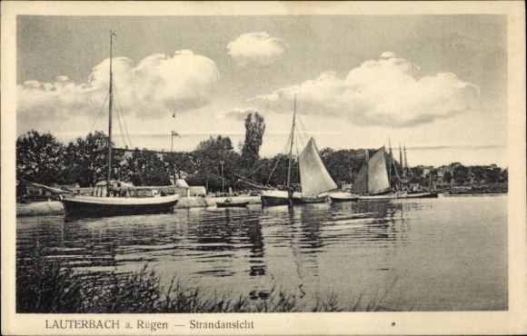 Postcard Lauterbach Putbus on the island of Rügen, view of the harbor