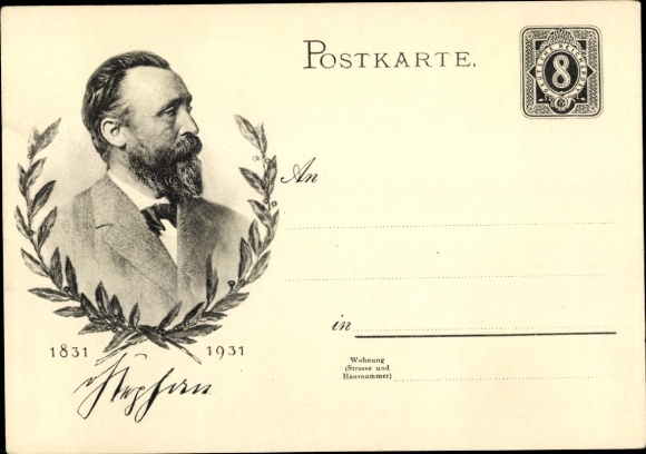 Ganzsachen Ak Heinrich von Stephan, Generalpostdirektor, Jubiläum 1931