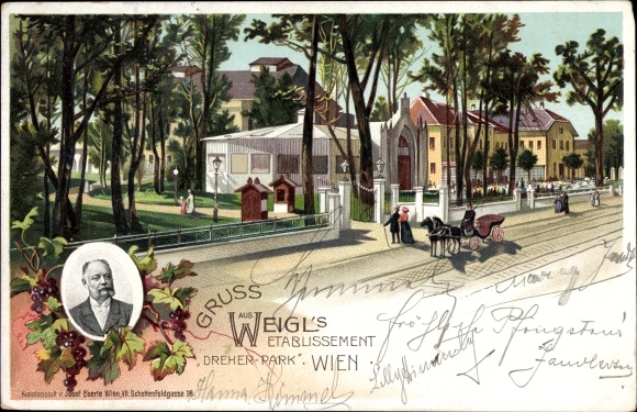 Litho Wien 12. Meidling Österreich, Weigl's Etablissement Dreher Park