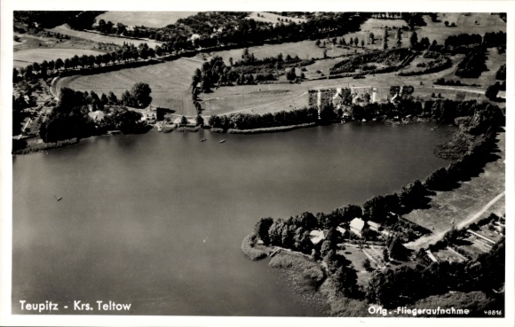 Postcard Teupitz in der Mark, aerial photograph