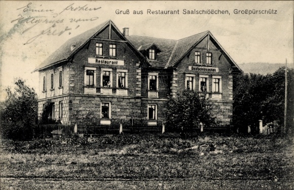Ak Großpürschütz wijk Saale Holzland, restaurant Saalschlößchen