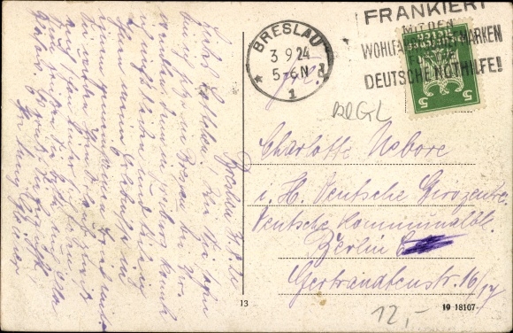 Postcard Breslau (Wrocław) in Schlesien, Schweidnitzer Straße, tram