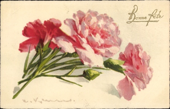 Artist Postcard Klein, Catharina, Carnations