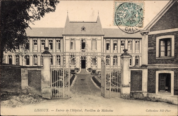 Ak Lisieux Calvados, Entrée de l'Hôpital, Pavillon de médecine