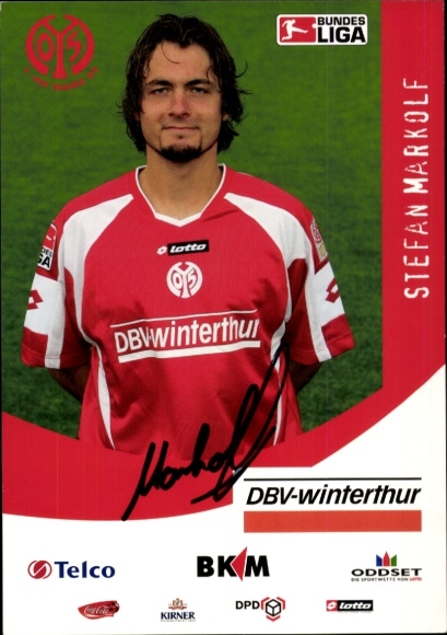 Autograph card footballer Stefan Markolf, 1. FSV Mainz 05, autograph
