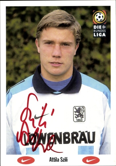 Autogrammkarte Fußballer Attila Szili, TSV 1860 München, Autogramm