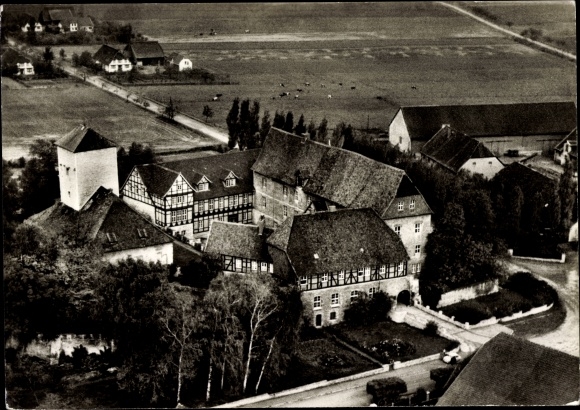 Postcard Warberg, Federal Institute for the German grain, feed and fertilizer trade, aerial view