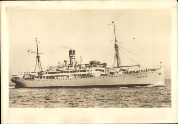Postcard steamer Wangoni, Woermann Line