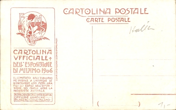 Ansichtkaart Milano Milaan Lombardia, Esposizione 1906, Porticato Galleria del Lavoro