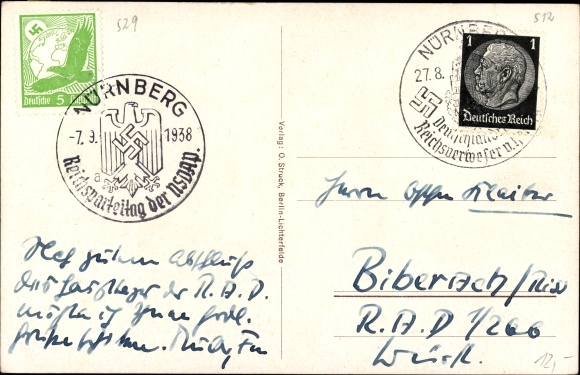 Postcard Führer and Chancellor Adolf Hitler, Miklos von Horthy, state meeting