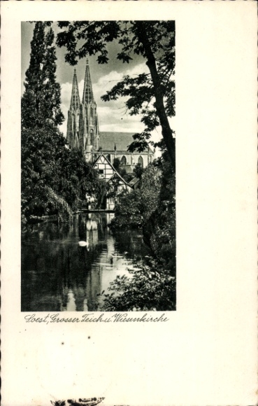 Präge Ak Soest in Westfalen, Großer Teich, Wiesenkirche