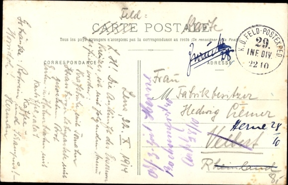 Postcard Courrières Pas de Calais, Catastrophe 1906, German rescuers, Rotes Kreuz, Grubenunglück