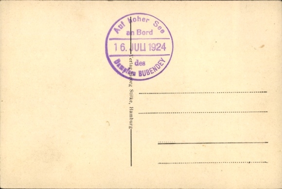 Postcard steamer Bubendey, HAPAG
