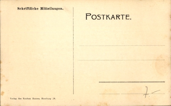 Postcard Hamburg Horn, The Rauhe Haus, Rauhes Haus, Economics