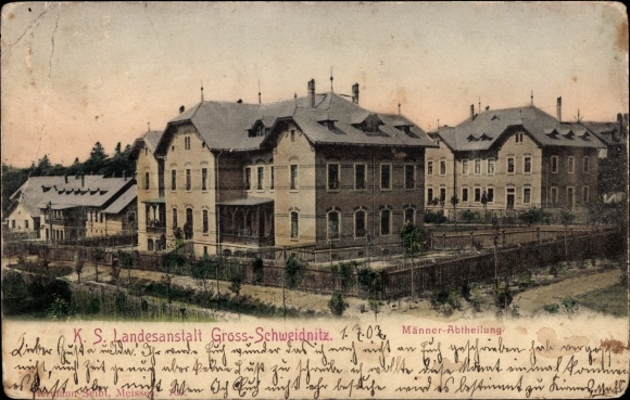 Postcard Großschweidnitz in Saxony, KS state institute, men&#39;s department