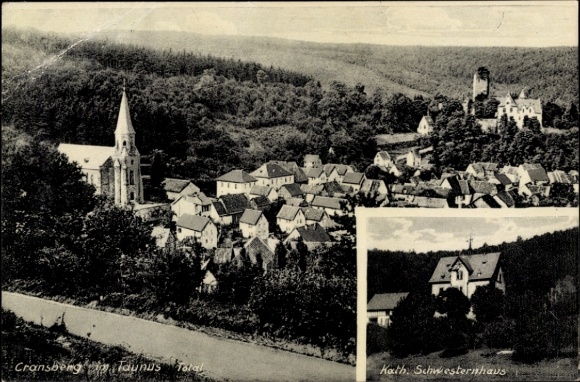 Postcard Kransberg Usingen in the Taunus Hesse, general view, Catholic sister's house