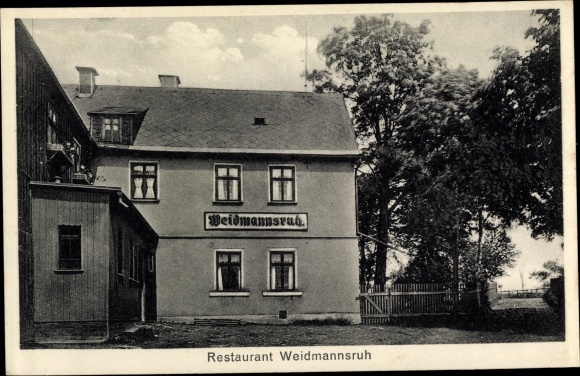 Postcard Markneukirchen in Vogtland Saxony, Restaurant Weidmannsruh, Oberer Berg
