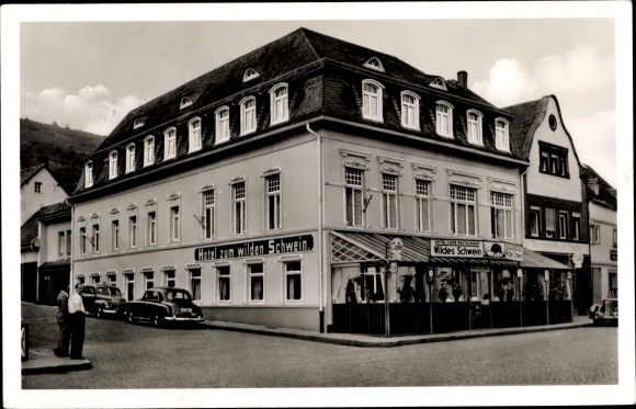 Postcard Adenau in Rhineland-Palatinate, Hotel Restaurant Café Zum Wilden Schwein