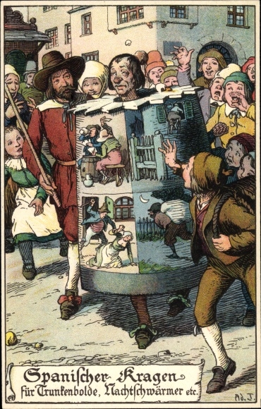 Artist Chromo-Litho Jodolfi, Spanish collar for drunkards and revelers
