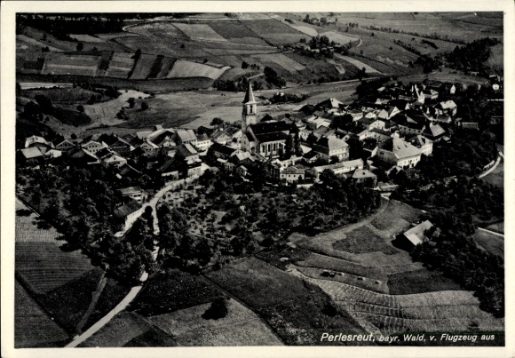 Postcard Perlesreut Lower Bavaria, aerial photograph