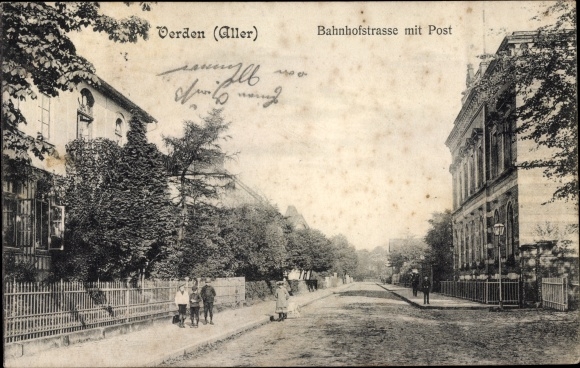 PC Verden on the Aller, Bahnhofstrasse with post