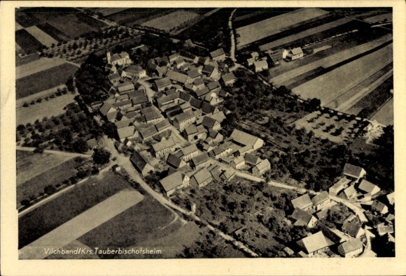 Postcard Vilchband Wittighausen in Baden, aerial photograph