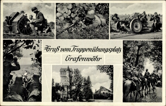 Ak Grafenwöhr in der Oberpfalz Bayern, Militärische Szenen, Soldaten, Geschütze,  Ansichten