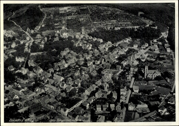 Postcard Betzdorf an der Sieg, aerial photograph