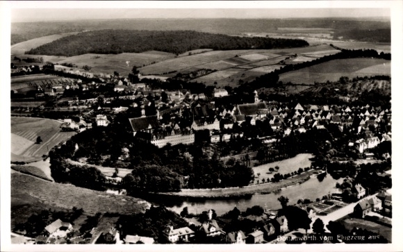 Postcard Donauwörth in Swabia Bavaria, aerial photograph