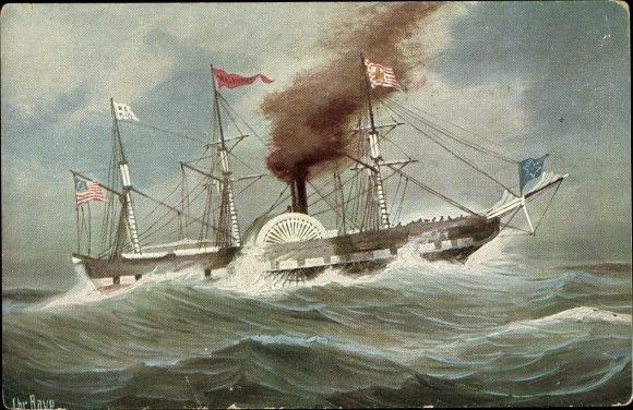 Artist PC Rave, Chr., Marine Gallery 174, First German American mail steamer Washington